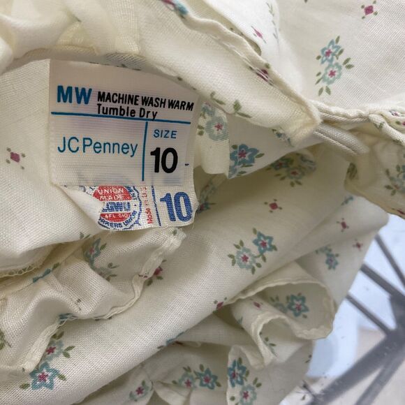 Vintage Union JC Penney Prairie Cottage Core Dress Floral Girls 10 elastic waist - Picture 4 of 14